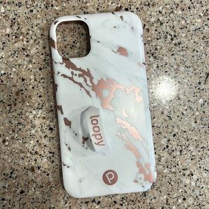 Loopy case pink and marble white - iPhone 11